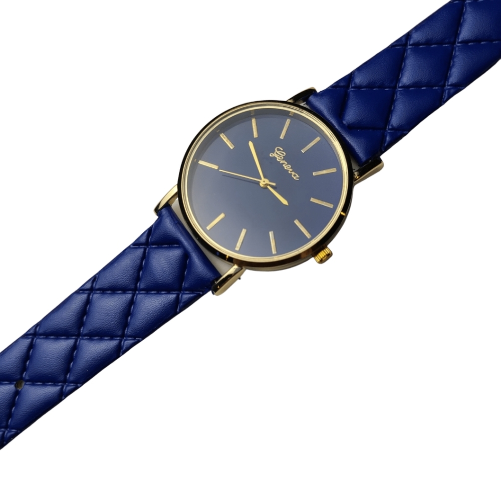 Blue Quilt Pattern Geneva Watch - Picture 3 of 3
